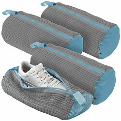 PEARL 4er-Set Schuhwaschbeutel für die Waschmaschine, Reißverschluss, grau PEARL Schuhwaschbeutel für die Waschmaschinen, mit Reißverschlüssen