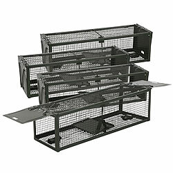 Exbuster 4er-Set XXL-Lebendfallen für Mäuse und Ratten, 39 x 12,5 x 10,7 cm Exbuster Lebendfalle für Marder, Ratten & Wiesel