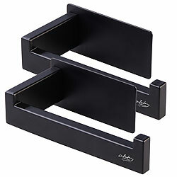 infactory 2er-Set Toilettenpapierhalter, ohne Bohren, selbstklebend, schwarz infactory Toilettenpapierhalter, ohne Bohren, selbstklebende