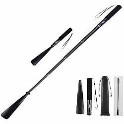 newgen medicals Ausziehbarer Aluminium-Schuhanzieher, Aufbewahrungstasche, 41-97 cm newgen medicals Schuhlöffel 