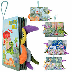 Playtastic 3D-Stoffbuch "Dinosaurier" für Babys (0 bis 6 Monate), mit 8 Seiten Playtastic 3D-Stoffbücher für Babys