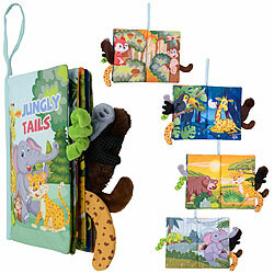 Playtastic 2er set 3D-Stoffbuch"Dinosaurier & Dschungel"für Babys(0 bis 6 Monate) Playtastic 3D-Stoffbücher für Babys