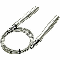 PEARL sports Fitness-Springseil, selbstverriegelndes Kugellagersystem, 3 m, silber PEARL sports Metall-Springseile 