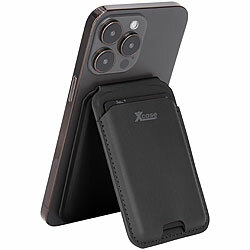 Xcase Kartenhalter für iPhone, MagSafe-kompatibel, klappbar,3 Karten,schwarz Xcase Kartenhalter-Wallet für iPhone mit MagSafe, klappbar, für 3 Karten