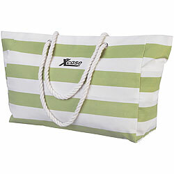 Xcase Wasserabweisende Strandtasche mit seitlicher Tasche, grün/weiß Xcase Strandtaschen