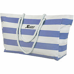 Xcase Wasserabweisende Strandtasche mit seitlicher Tasche, blau/weiß Xcase Strandtaschen