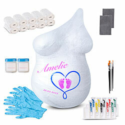 Your Design 2er-Set Babybauch-Gipsabdruck-Sets mit 5 Acrylfarben und 2 Pinseln Your Design Babybauch-Gipsabdruck-Komplettsets