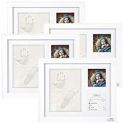 Your Design 4er-Set Gipsabdruck-Set, Baby-Hand & Fußabdruck, Holzrahmen, 28 x 23cm Your Design Gipsabdruck-Sets für Baby-Hand-und Fußabdruck mit Holzrahmen