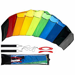 Playtastic Regenbogen-Lenkdrachen für Kinder ab 8 Jahren, 55 x 130 cm, Zweileiner Playtastic Lenkdrachen