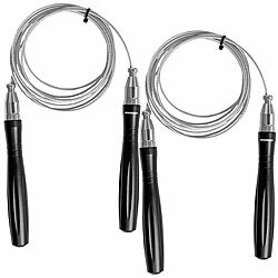 PEARL sports 2er-Set Fitness-Springseile, selbstverriegelndes Kugellagersystem, 3 m PEARL sports Metall-Springseile