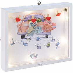 infactory 8in1-3D-Bilderrahmen-Spardose mit Licht, Acrylglas infactory 3D Spardosen LED