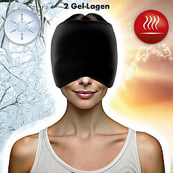 newgen medicals 360°-Migräne-Maske zum Kühlen und Wärmen, 2 Gel-Lagen, schwarz newgen medicals Elastische Migräne Gel-Kühl-/Wärme-Masken