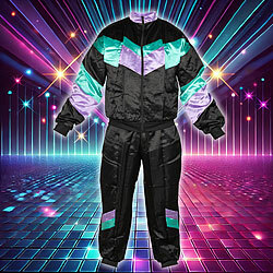 infactory Karneval- und Faschings-Kostüm 80er-Jahre Trainingsanzug, Größe L infactory Retro-Kostüm 80er-Trainingsanzüge