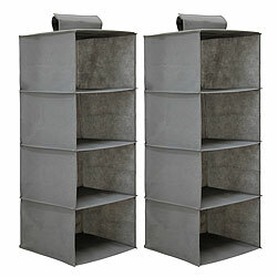 infactory 2er-Set Hängeorganizer für Kleiderschrank mit 4 Fächern infactory Hängeorganizer