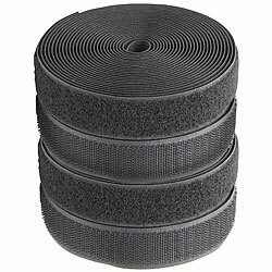 PEARL 2er Set Ultrastarkes Premium-Klettband, 25 mm, 8 Meter PEARL Klettbänder mit Nylon-Schlaufen/-Haken, zum Aufnähen