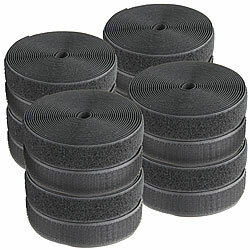 PEARL 8er Set Ultrastarkes Premium-Klettband, 25 mm, 8 Meter PEARL Klettbänder mit Nylon-Schlaufen/-Haken, zum Aufnähen