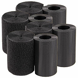 PEARL 4er-Set ultrastarke Premium-Klettbänder, 100 mm, 2 Meter PEARL Klettbänder mit Nylon-Schlaufen/-Haken, zum Aufnähen