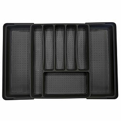 Rosenstein & Söhne Besteckkasten für Schubladen, ausziehbar: 34,5 auf 59 x 42 x 5,5 cm Rosenstein & Söhne Ausziehbare Besteckeinsätze für Schubladen, Kunststoff