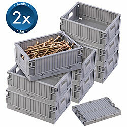 Rosenstein & Söhne 16er-Set Kunststoff-Aufbewahrungskisten, stapelbar, 14,5 x 10,3 x 6 cm Rosenstein & Söhne Faltbare Kunststoff-Aufbewahrungsboxen, stapelbar