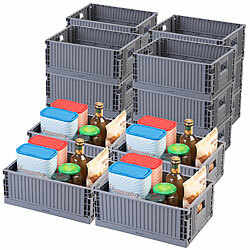 Rosenstein & Söhne 16er-Set Kunststoff-Aufbewahrungskisten, stapelbar, 29 x 21 x 11,5 cm Rosenstein & Söhne Faltbare Kunststoff-Aufbewahrungsboxen, stapelbar 