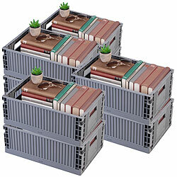 Rosenstein & Söhne 8er-Set Kunststoff-Aufbewahrungskisten, stapelbar, 43 x 29,5 x 16 cm Rosenstein & Söhne Faltbare Kunststoff-Aufbewahrungsboxen, stapelbar