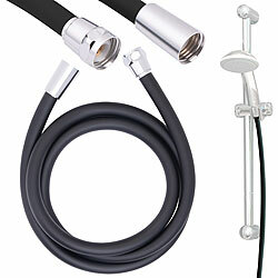 BadeStern Flexibler Silikon-Duschschlauch mit Verdrehschutz, 2 Meter, schwarz BadeStern 