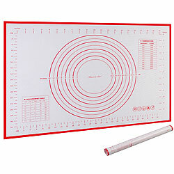 Rosenstein & Söhne Silikon-Backmatte mit Maßen & Schablonen, Antihaft, 60 x 40 cm Rosenstein & Söhne Silikon-Teigunterlagen