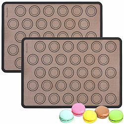 Rosenstein & Söhne 2er-Set rutschfeste Macarons-Silikon-Backmatten, 40 x 30 cm Rosenstein & Söhne Silikon-Backmatte für für Macarons