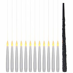 Lunartec 12er-Set schwebende LED-Kerzen mit Zauberstab-Fernbedienung, 15 cm Lunartec 