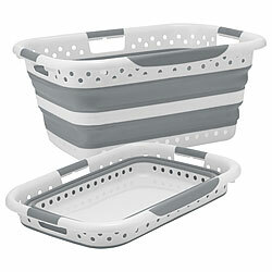 infactory 4er Faltbarer Wäschekorb mit Belüftungslöchern und 3 Griffe, 28 Liter infactory Faltbare Wäschekorbe mit Belüftungslöchern