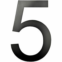 PEARL Hausnummer aus Metall, Nummer 5, 200 x 130 x 2 mm, schwarz PEARL Hausnummern aus Metall 