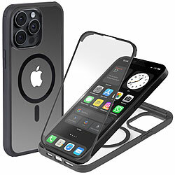 Xcase 360°-Schutzhülle für iPhone 14 Pro Max, stoßfest, MagSafe-komp., schw. Xcase 360°-Ganzkörper-Schutzhüllen für iPhone 14 Pro Max, Glas-Displayschutzfolie, MagSafe-komp., stoßfest