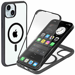Xcase 360°-Schutzhülle für iPhone 15, stoßfest, MagSafe-kompatibel, schwarz Xcase 360°-Ganzkörper-Schutzhüllen für iPhone 15 mit Glas-Displayschutzfolie, MagSafe-kompatibel, stoßfest