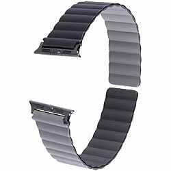 Callstel Armband für Apple Watch, 42/44/45/49 mm, schwarz/grau Callstel Magnetische Apple Watch-Armbänder aus Silikon, doppelseitig wendbar