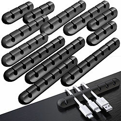 General Office 12er-Set selbstklebende Kabelhalter für 3, 5 und 7 Kabel General Office Selbstklebende Kabel-Organizer