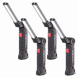 PEARL 4er-Set COB-LED-Arbeitsleuchten mit 360° schwenkbarem Hals PEARL COB-LED-Arbeitsleuchten mit schwenkbaren Hälsen