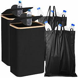 infactory 2er-Set Pfandflaschensammelbehälter mit integrierter Tragetasche,100 L infactory Pfandflaschen Sammelbehälter