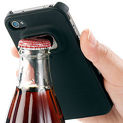 Xcase Schutzh&uuml;lle mit integriertem Flaschen&ouml;ffner f&uuml;r iPhone 4/4s, schwarz Xcase Schutzh&uuml;llen f&uuml;r iPhones 4/4s