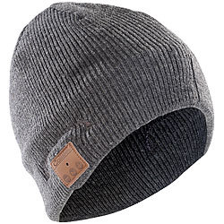 Callstel Beanie-Mütze, integriertes Headset mit Bluetooth, FM-Radio, grau Callstel Sportmützen mit Bluetooth-Headsets (On-Ear)
