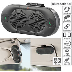Callstel Stereo-Kfz-Freisprecher mit Bluetooth 5, Siri- und Google-kompatibel Callstel Freisprecheinrichtungen mit Bluetooth und Sprachassistenten