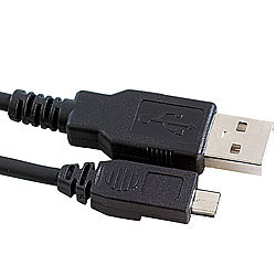 PEARL USB-2.0-Daten- & Ladekabel, USB-Stecker Typ A auf Micro-USB, 80 cm PEARL