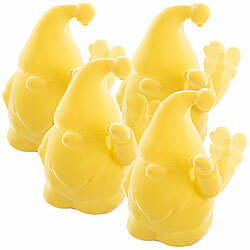 infactory 4er-Set Winke-Gartenzwerge, 16,5 cm, beflockt, Batteriebetrieb, gelb infactory Batteriebetriebene Winke-Gartenzwerge