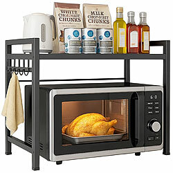 Carlo Milano Ausziehbares Mikrowellenregal, 40 - 64 cm, 2-stufig höhenverstellbar Carlo Milano Verstellbare Mikrowellenregale