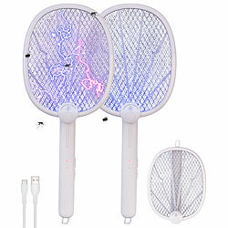 Exbuster 2er-Set 2in1-Akku-Insektenvernichter & Fliegenklatschen mit UV-LEDs Exbuster 2in1-Akku-Insektenvernichter und Fliegenklatschen