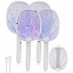 Exbuster 4er-Set 2in1-Akku-Insektenvernichter & Fliegenklatschen mit UV-LEDs Exbuster 2in1-Akku-Insektenvernichter und Fliegenklatschen