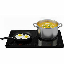 Rosenstein & Söhne Doppel-Induktionskochfeld mit Touch-Bedienfeld, Timer, bis 3.500 Watt Rosenstein & Söhne Induktions-Doppel-Kochplatten aus Glaskeramik