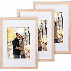 Your Design 3er-Set Bilderrahmen aus Holz, bruchsicheres Acrylglas, A4, Eiche hell Your Design Bilderrahmen aus Hölzern, bruchsichere Acrylgläser