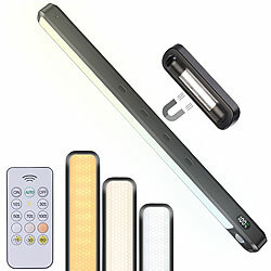 Lunartec LED-Akku-Unterbau- & Bilderleuchte, PIR-Sensor, Fernbedienung, schwarz Lunartec Akku-Unterbau- und Bilderleuchten mit CCT-LEDs, dimmbarer Helligkeit & PIR-Sensor