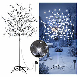 Lunartec Solar-LED-Deko-Kirschbaum mit 152 beleuchteten Blüten, 150 cm, IP44 Lunartec Solar-LED-Deko-Kirschbaum, spritzwassergeschützt