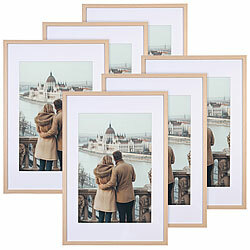 Your Design 6er-Set Bilderrahmen, bruchsicheres Acrylglas, 50 x 70 cm, Eiche hell Your Design Bilderrahmen aus Hölzern, bruchsichere Acrylgläser